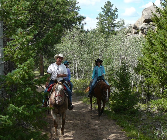 Trail riding in the Colorado Rockies.