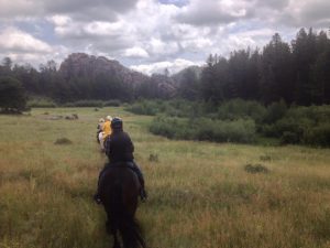 Riding the trails