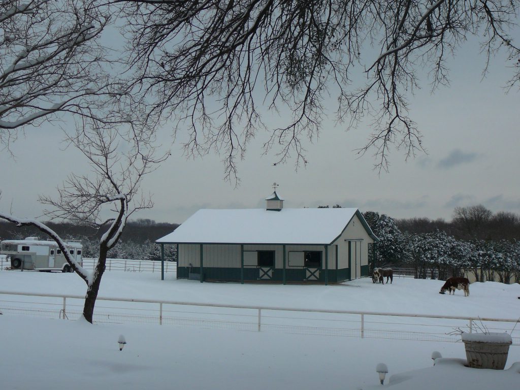Barn in the snow